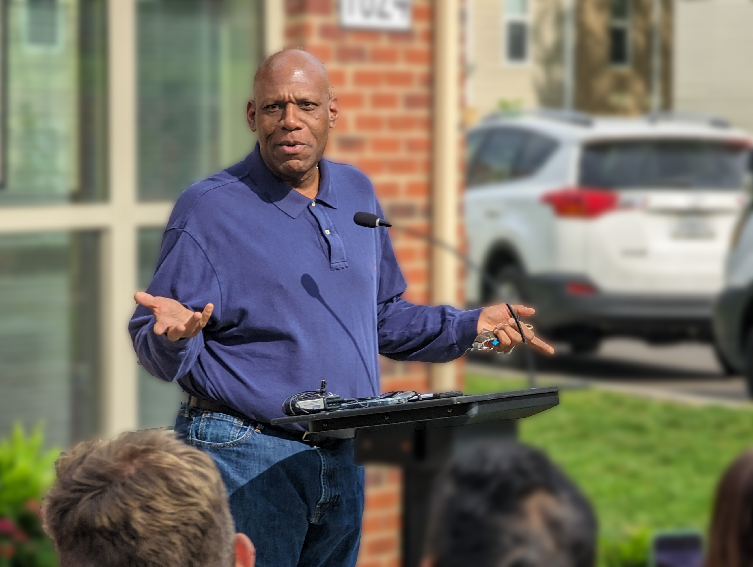 James Scott speaking at the grand opening